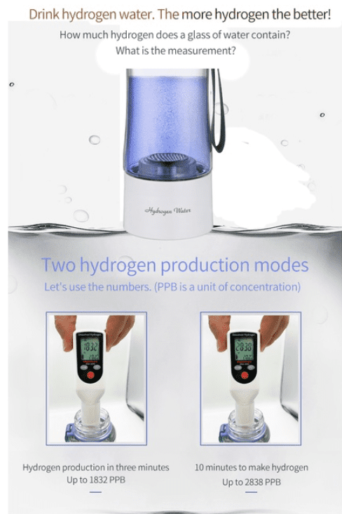 ALKA Portable Hydrogen Rich Water Bottle 380ml PEM Membrane & SPE Technology Ionizer Type-C Recharge