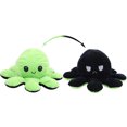 thumbnail image 4 of Pulpo de peluche reversible de doble cara, juguete para bebé (verde y negro, 20 x 10 cm), 4 of 14