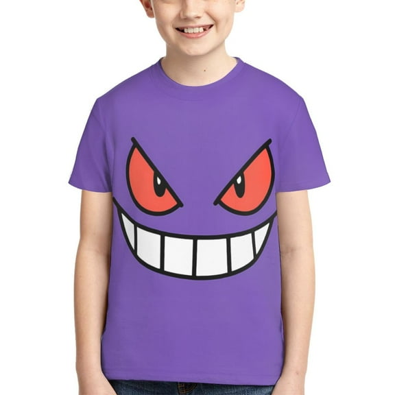 Gengar Kids T-Shirt 3d Printed Graphic T-Shirts Boys And Girls Short Sleeve Shirts For Youth Kids X-Small