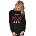 thumbnail image 4 of Meow I Love My Cat Cute Pet Owner Women's Long Sleeve T Shirt Brisco Brands S, 4 of 5