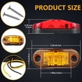 thumbnail image 2 of 20 Pieces 2.5 Inch 2 Diode Trailer Marker Lights Waterproof LED Trailer Side Marker Light Oval Trailer Running Lights for Truck RV Exterior Marker Lights Surface Mount Accessories (Amber, Red), 2 of 6