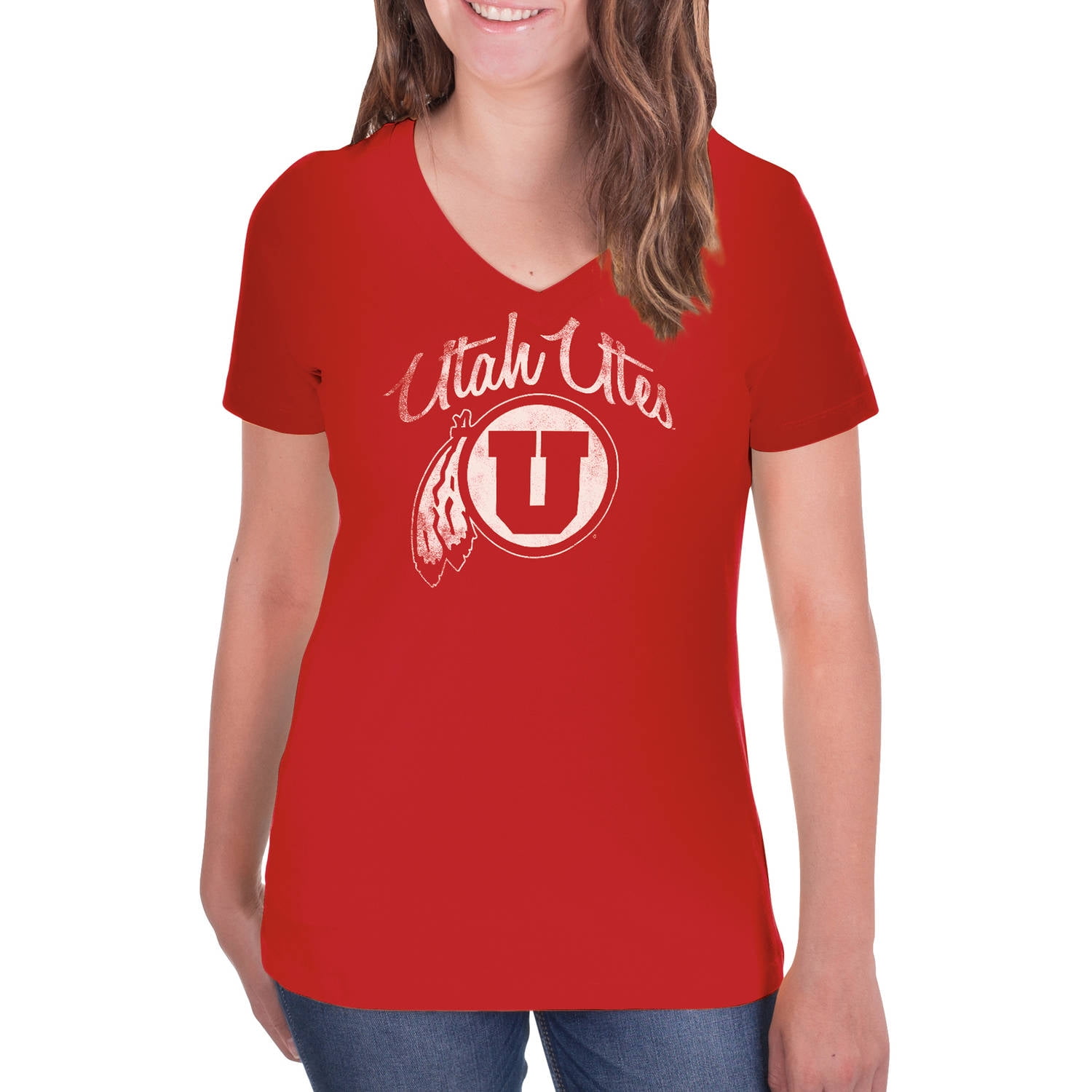 NCAA Utah Utes Women's VNeck Tunic Cotton Tee Shirt