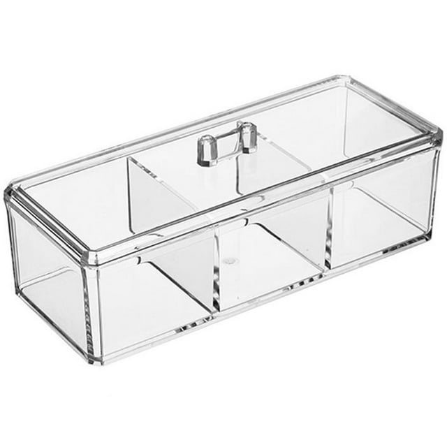 Miangastore Transparent Reusable Plastic Tea Organizer for Bags with Divided Design for Storage 6.3"x3.9"x5.5"