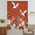 thumbnail image 3 of Country Flowers Sheer Curtains 72 Inches Long, Red Japanese Peony Floral White Bird Light Filering Curtains, Breathable Simi Curtain Privacy Drapes for Living Room Lightweight Window Treatment, 3 of 9
