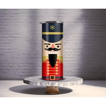 Nutcracker Tumbler. 20 oz skinny tumbler holiday themed cup. Insulated steel, themed cup