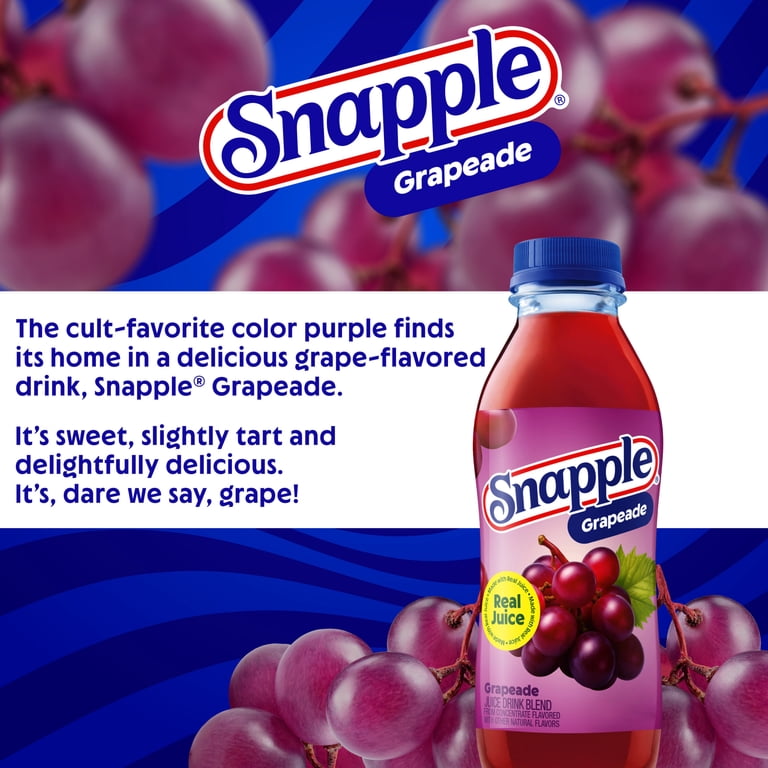 Snapple Grapeade Juice Drink, 16 fl oz, Plastic Bottle - Walmart.com