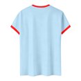 thumbnail image 4 of Women's Football Graphic T-Shirt, Women's V-Neck Short Sleeve Letter Print T-Shirt for Casual Summer for Soccer Tournament 2026 Blue Size: M, 4 of 5