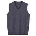thumbnail image 4 of Atogsazn Mens V Neck Knitted Sweater Casual Sleeveless Vest Pullover Fall Winter Tank Tops Outerwear Dark Gray XL Fashion, 4 of 5