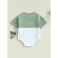 thumbnail image 4 of Cenuakty Infant Baby Boys Romper Contrast Color Short Sleeve Crew Neck Pocket Jumpsuits Summer Casual Bodysuits, 4 of 9