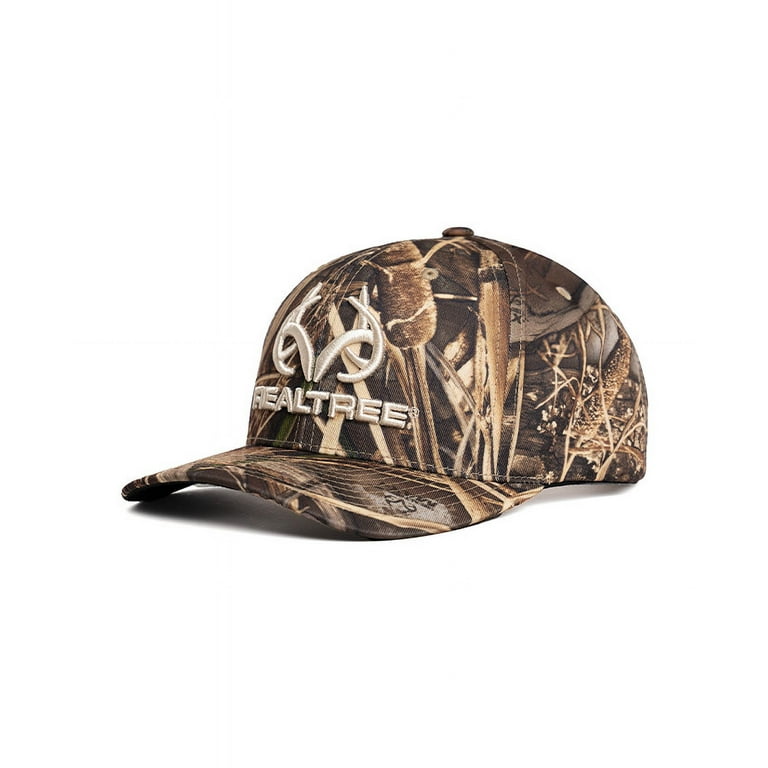 Realtree Embroidered Logo 6 Panel Hat | MAX-7 Camo for hunting