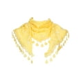thumbnail image 1 of INSPIRAR CHIC Bufandas de Encaje Rosa Floral Mantilla, Chal Triangular de Malla con Borlas, Cubierta de Cabeza de Capilla Velos de Novia Masiva 55.1x18.9" Amarillo, 1 of 5