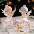 thumbnail image 2 of Farfi Girl Figurine Realistic Cartoon Mini Car Ornament Angel Statue Home Decor (Type B), 2 of 13