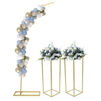 TFCFL Wedding Arch with 2pcs Rectangular Flower Stands Floor Mount Backdrop Stand Kit For Party Event Decoration