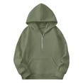 thumbnail image 6 of SUXIAN Girls Hoodie Half Zip Long Sleeve Pullover Casual Loose Pocket Design Soft Cozy Kids Girls Hoodies 13-14 Years, 6 of 7