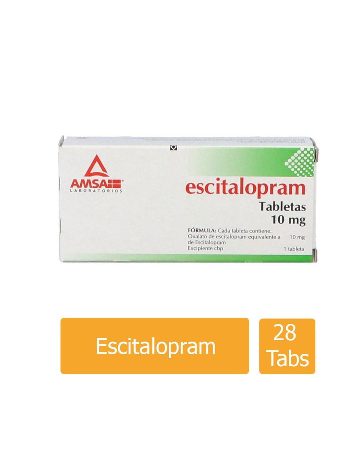 Escitalopram 10 mg 28 Tabletas Amsa Laboratorios SOLUCION Walmart en