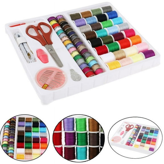 NICERIO Sewing Kit for Sewing Machine with 32 Thread Spools and Needles Box