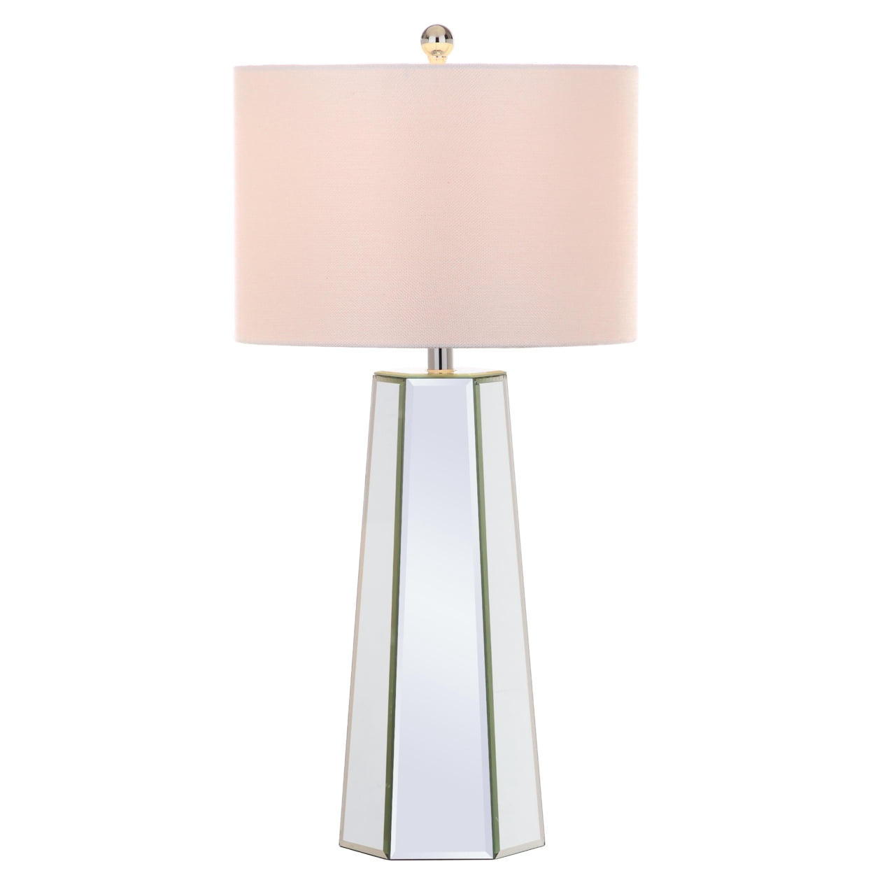 SAFAVIEH Janice 31.5 in. H Mirrored Column Table Lamp, Clear, Set of 2