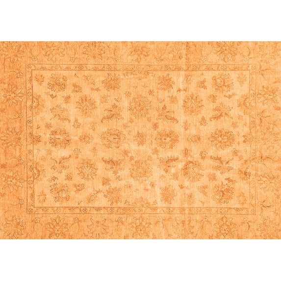 Ahgly Company Indoor Rectangle Oriental Orange Traditional Area Rugs, 5' x 7'