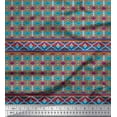 thumbnail image 1 of Soimoi Blue Cotton Duck Fabric Aztec Geometric Fabric Prints By Yard 56 Inch Wide, 1 of 3
