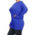 thumbnail image 3 of Women's Plus Size Dolman Long Sleeve Solid Loose Fit Tunic Top, 3 of 4