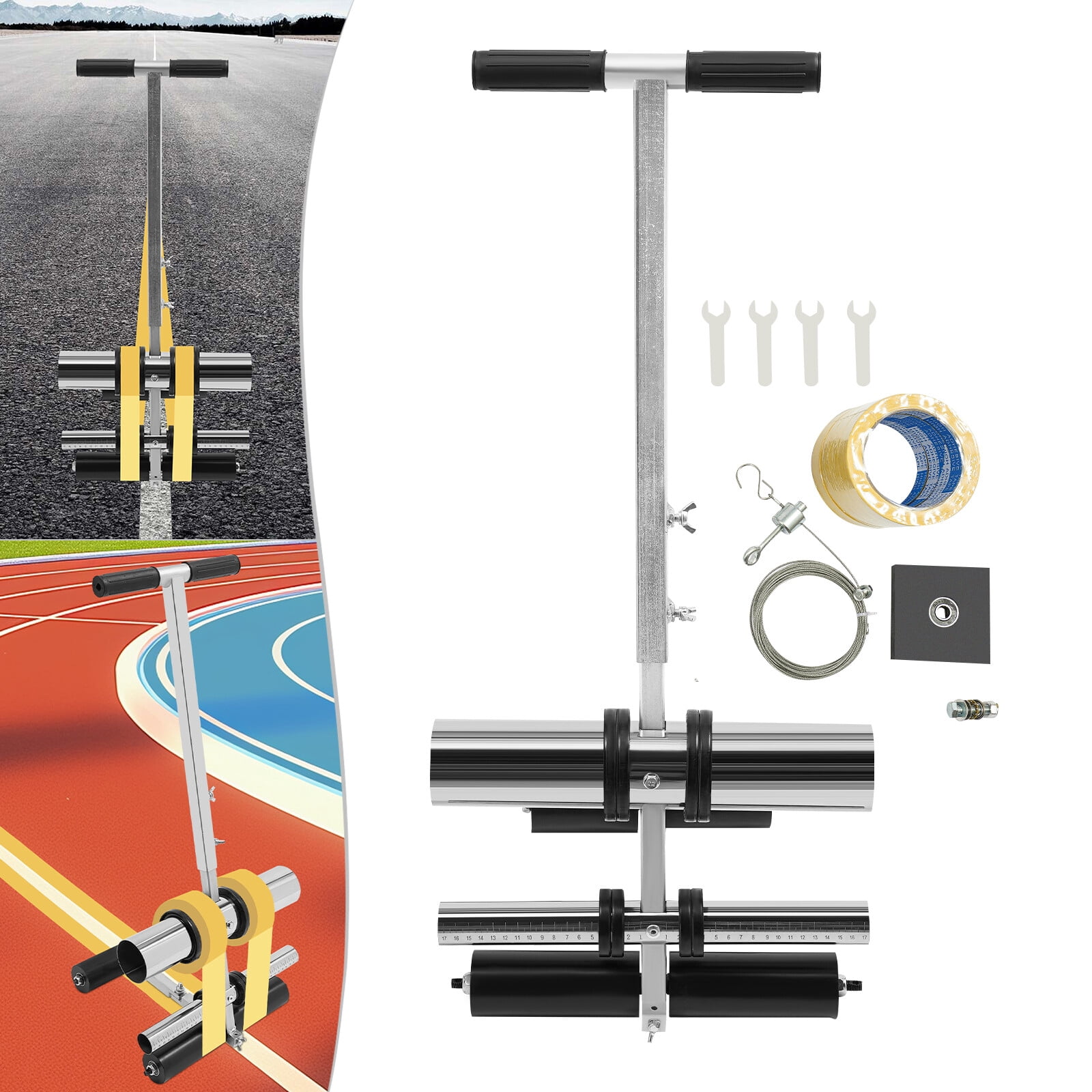 Tape Marking Machine Floor Warning Line Marking Tool for Court Sport Ground Road for Playgrounds, Running Tracks, Parking Lots, Basketball Courts