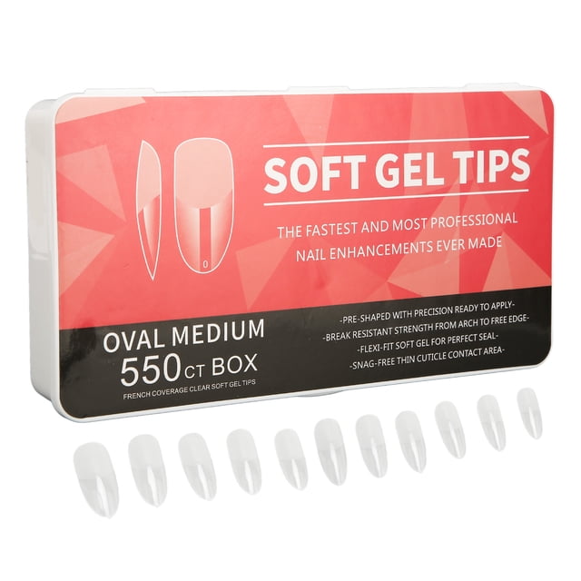 Puntas de uñas BuyWeekMX 550 piezas ultrafinas semiesmeriladas