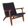 thumbnail image 1 of Heavenly Collection Rattan Weave Black Lounge Chair, 1 of 4