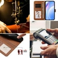 thumbnail image 6 of for Google Pixel 8 Flip Wallet Case, Classic Card Slots RFID Blocking Premium PU Leather Magnetic Clasp Kickstand Shockproof Drop Protective Men Women Rugged Wallet Phone Cover, Brown, 6 of 7