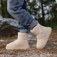 thumbnail image 3 of Kids Snow Boots Boys Girls Waterproof Thicken Warm Furry Lined Mid Calf Platform Winter Booties, 3 of 9