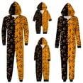 thumbnail image 1 of Aocisk Pyjama Chaud d'Halloween pour la Famille avec Imprimé Décontracté à la Mode, Combinaison à Capuche avec Fermeture Éclair pour Papa, Confortable, Orange, TTG, 1 of 4