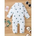 thumbnail image 4 of Michellecmm Baby Boys Autumn Jumpsuit Long Sleeve Lapel Carrot/Cactus Print Button Up Romper, 4 of 9
