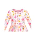 thumbnail image 4 of Girls Dress Sweet Floral Blossom Pink Ruffle Pocket Long Sleeve 6 Years, 4 of 6
