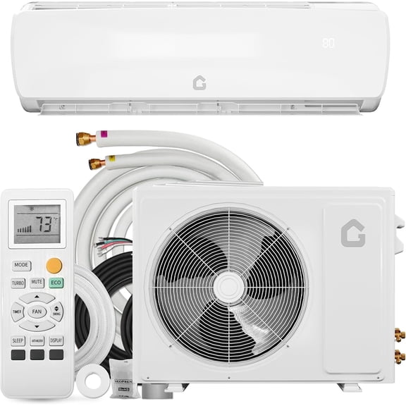 CazToi 12000 BTU 19 SEER2 Ductless Mini Split AC/Heat Pump 6-in-1 Inverter Cools 750 Sq.Ft 230V w/Kit