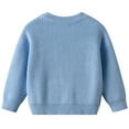 thumbnail image 4 of Cowsor Baby Girl Boy Toddler Knit Sweater Cute Round Neck Long Sleeve Blouse Pullover Oversized Sweatshirt Warm Kids Tops, 4 of 6