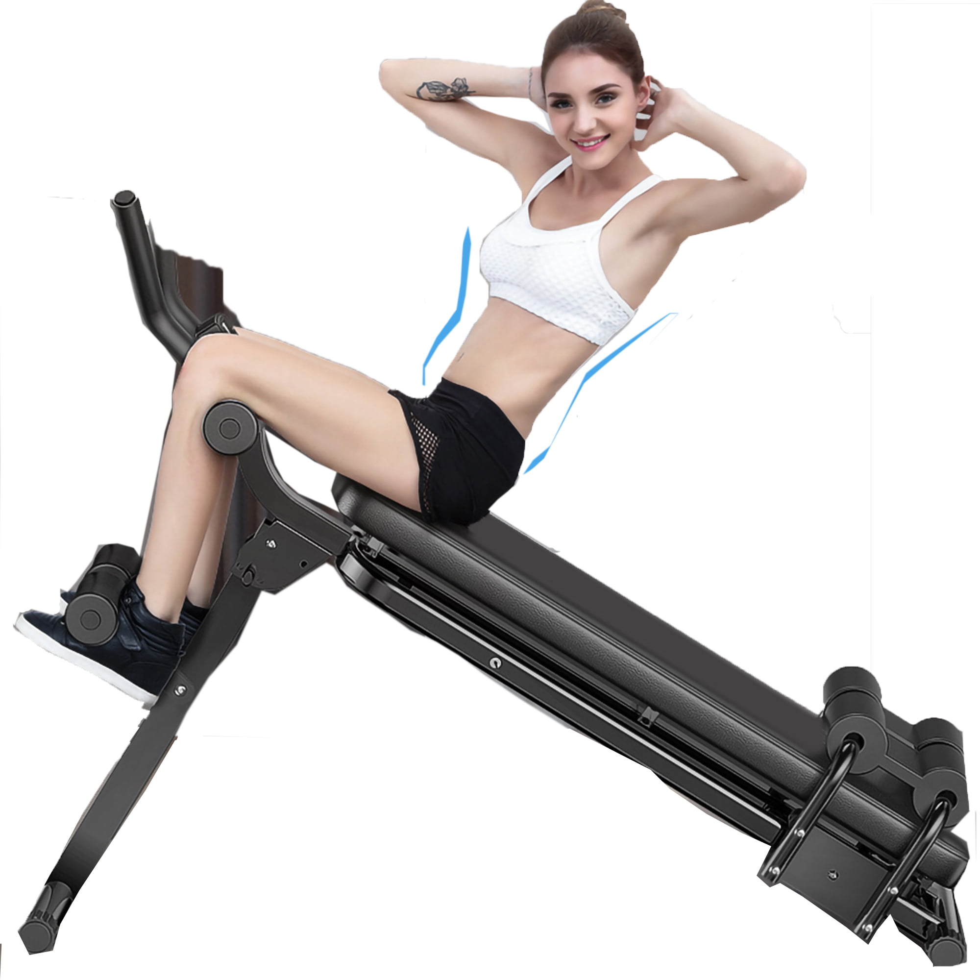 Flat Incline Decline Multi Use Not Othe Free Weights Ycrdtap Folding 90° Sit Ups Adjustable Incline Folding Bench Weight Bench with Leg Extension And Leg Curl for Home Gym Ab Exercise