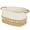 White&jute, variant on TeoKJ Cotton Rope Rectangle Woven Storage Basket with Tassels, White and Jute