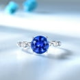 thumbnail image 4 of Created Blue Sapphire Engagement Ring for Women Sterling Silver Ginger Lyne Collection, 4 of 8
