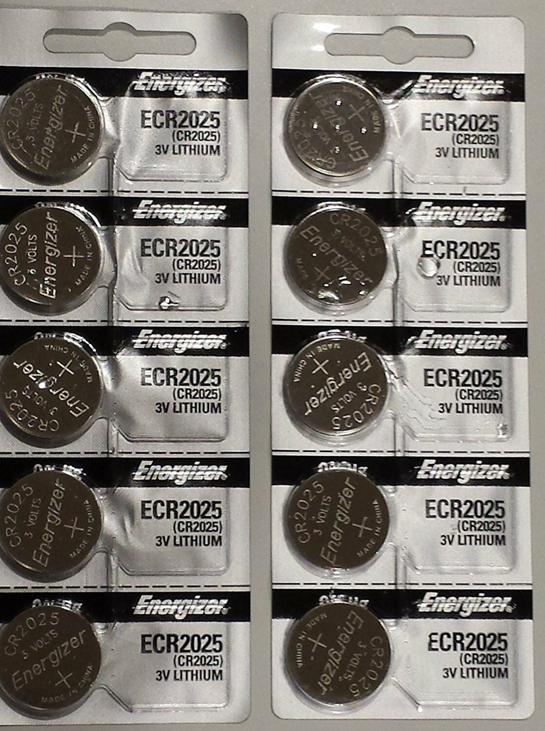 Energizer CR2025 3V Lithium Coin Battery 10 Pack 2 packs of 5