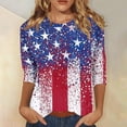thumbnail image 2 of 250th Anniversary USA Shirt Women Casual Independence Day Print Short Sleeve T Shirt For Fashionable Round Neck Top With Relaxed Fit And Contemporary Design, 2 of 4
