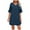 Blue, variant on Summer Dresses for Women 2025, Womens Summer Medium Sleeve V-Neck A-Line Skirt Short Sleeve V-Neck Dress Leasure Loose Large Size T-Shirt Dress Multicolor XL