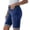 Dark Blue, variant on BUIGTTKLOP Jean Shorts for Women Knee Length High Waisted Trendy Rolled Hem Long Stretchy Denim Shorts with Pockets