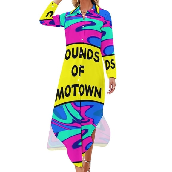 sounds of Motown Long Sleeved Shirt Dress women dress sensual sexy dress for women