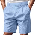 thumbnail image 2 of pstuiky Pantalones cortos para hombre, Pantalones cortos casuales de moda para hombre, con cordón elástico y bolsillos. Pantalones cortos de entrenamiento, 2 of 9
