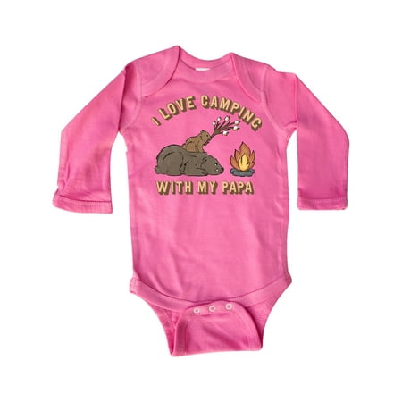 

Inktastic I Love Camping With My Papa Gift Baby Boy or Baby Girl Long Sleeve Bodysuit
