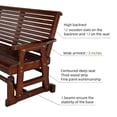 thumbnail image 5 of Fortune candy Wood Patio Glider with High Roll Back and Deep Contoured Seat, for Outdoor, Garden, Yard, Lawn, 2-Seaters, Red Brown, 5 of 5