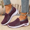 thumbnail image 4 of Domuza Womens Orthopedic Shoes Wide Width Dressy Comfortable Walking Shoes Woven Soft Breathable Running Sneakers Casual Lightweight Outdoor Footwear Ladies Slip On Sneaker Red 8（EU-40）, 4 of 4