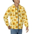 thumbnail image 4 of Zip Up Hoodies for Men - Yellow White Striped Sunflower Long Sleeve Comfrt Men'S Fashion Hoodies & Sweatshirts, Jackets for Men Hoodies Pullover Clothing Clothes with Pouch, 4 of 5