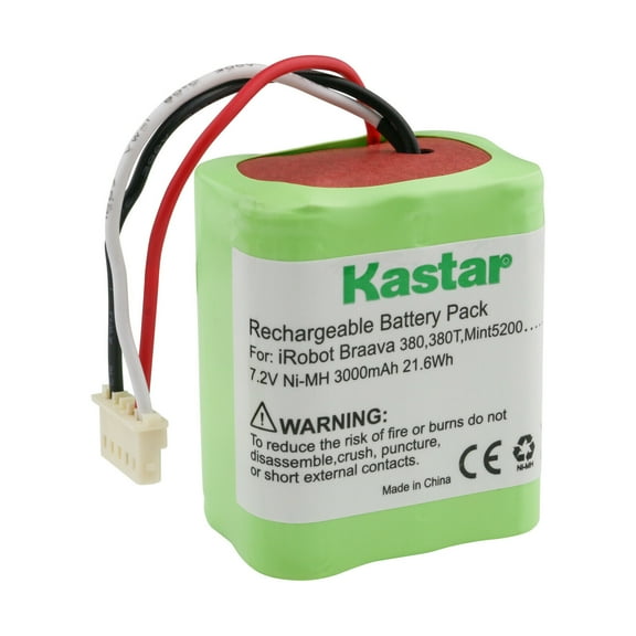 Kastar 1-Pack Battery Ni-MH 7.2V 3000mAh, Replacement for iRobot 4409709 GPRHC202N026 Battery, iRobot Braava 380, iRobot Braava 380T, iRobot Mint 5200, iRobot Mint 5200B, iRobot Mint 5200C Cleaner