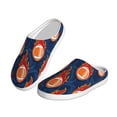 thumbnail image 2 of Daiia American Football and Fire Flames Print Women’s Fuzzy Slippers Memory Foam Lightweight House Shoes Cozy Loafer Flannel House Shoes-35/36, 2 of 7