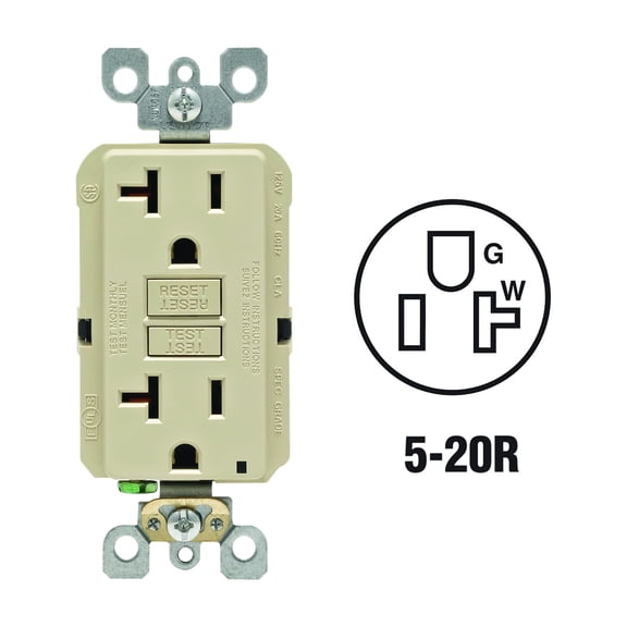 Leviton SmartLockPro Self-Test Rounded Corner GFCI Outlet